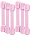 Bates- Child Safety Strap Locks 6 Pack Pink Baby Cabinet Locks Toilet Locks Baby Proof Child Proof Drawer Locks Cabinet Baby Locks for Cabinets Child Proof Cabinet Locks Drawer Child Locks