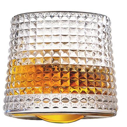 Thick Crystal Whiskey Glasses with Spinning Tops Design