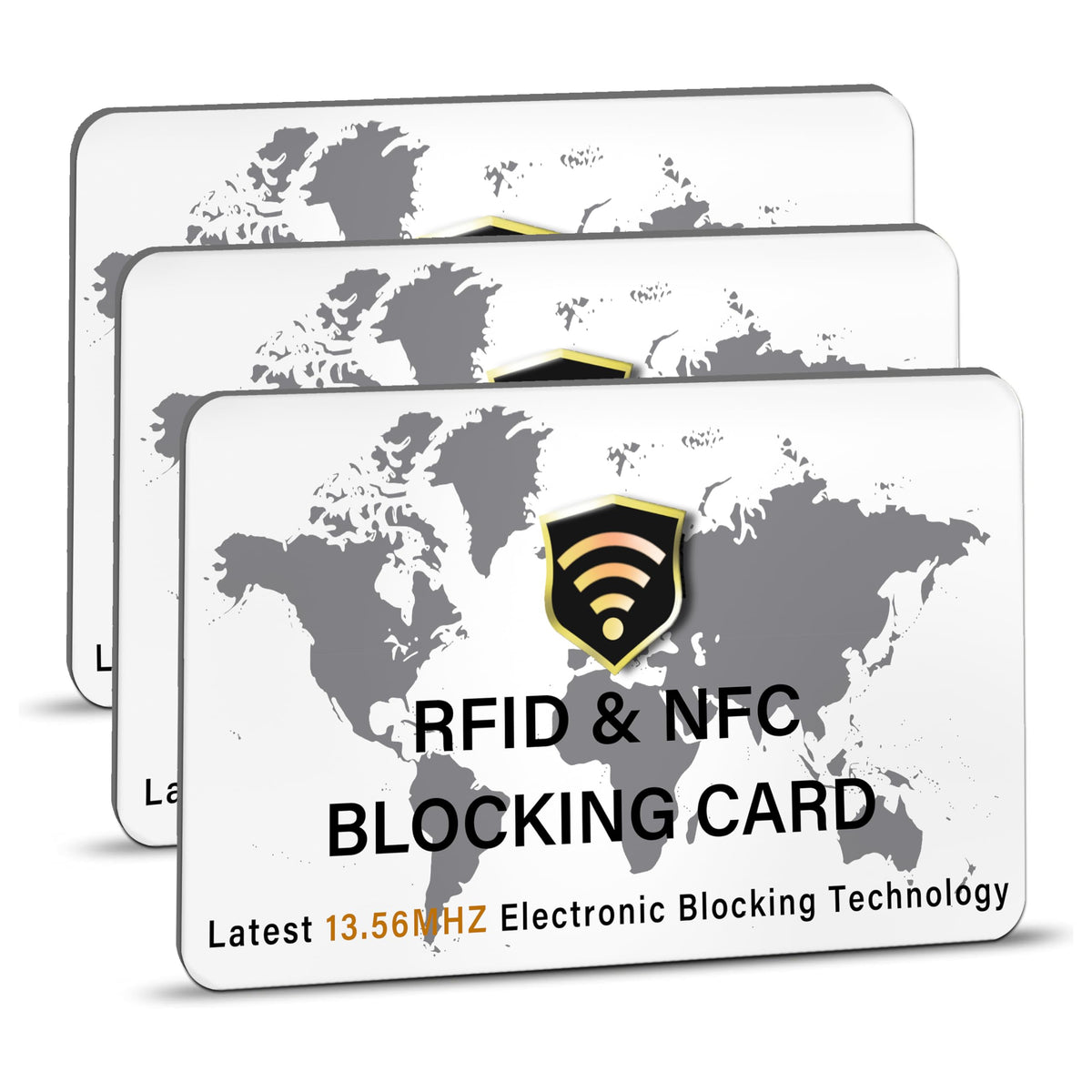 SaiTech IT 3 Pack RFID Blocking Card NFC Contactless Debit/Credit Card ATM Passport Protector ideal for Men & women slim with World map design perfectly fit in wallet(White)